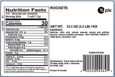 Yupik Candy Rockets, 2.2 lb (35.2 oz), Gluten-Free, Multicolored Pressed Candies, Individually Wrapped, Sweet & Fruity Flavors, Trick or Treat Sweets, Delicious Snacks, Ideal for Gifting & Holidays - Image 2