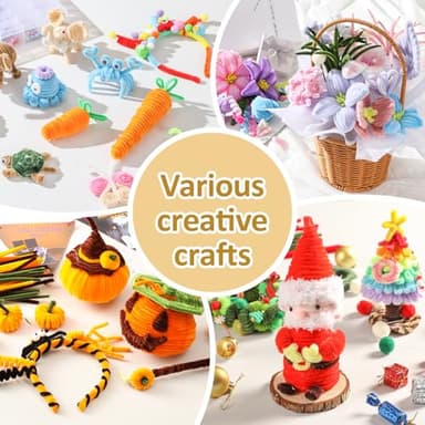 POIKSHARK 400 PCS 20 Colors Thick Pipe Cleaners Craft, Multi-Colored Chenille Stems for Craft Supplies & Materials, Fuzzy Pipe Cleaners Bulk for DIY Arts Projects, Rainbow Pipe Cleaners(12inch*6mm) - Image 7