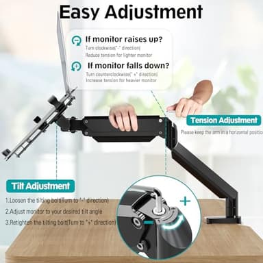 MOUNT PRO Laptop Arm Mount for Desk, 2 in 1 Function Monitor Laptop Stand, Fits Max 17" Notebook and 32" Computer Screen, Aluminum Single Monitor Holder with Adjustable Tray, Holds up to 19.8lbs - Image 3
