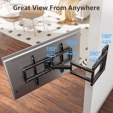 MOUNTUP Full Motion TV Wall Mount with 30” Extension & Tilt & Swivel for Most 42-75 Inch TVs, Long Arm TV Mount Corner Bracket Articulating Arm Mount, Max VESA 600x400mm and Up to 99 lbs, MU0057-L - Image 7