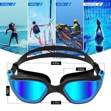 ZIONOR Swim Goggles, Upgraded G1 Polarized Swimming Goggles UV Protection Anti-fog Adjustable Strap for Men Women Adult Indoor or Outdoor (Polarized Mirror Blue Lens) - Image 8