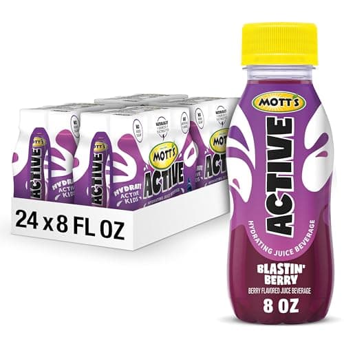 Mott's Active Blastin' Berry Hydrating Juice Beverage, 8 Fl Oz Bottles, 24 Count (4 Packs Of 6), Made With Naturally Sourced Electrolytes & Coconut Water, Gluten & Caffeine-free, Kosher - Image 1