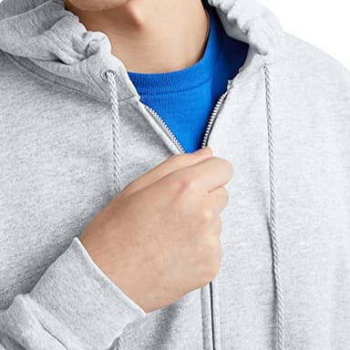 Hanes Men's Full-Zip Eco-Smart Hoodie, ash, Large - Image 4