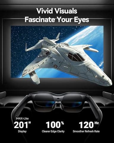 RayNeo Air 2s XR Glasses - AR Glasses, 201" 120Hz 5000 Nits FHD OLED Display, Video Display Glasses Compatible with iPhone 16,15/Android/Switch/PS5/SteamDeck, 2024 Model - Image 2