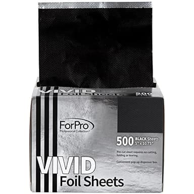 ForPro Professional Collection Vivid Black Embossed Foil Sheets, Aluminum, Pop-Up Foil Dispenser, Hair Foils for Color Application & Highlighting Services, Food Safe, 5” W x 10.75” L, 500-Count - Image 2