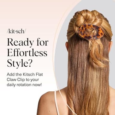 Kitsch Small Flat Claw Clips for Women - Stylish Flat Hair Clips, Strong Hold for Thick & Fine Hair | Non-Slip for Secure, Comfortable All-Day Wear | Ideal Gifts for Women -Tortoise Design - Image 8
