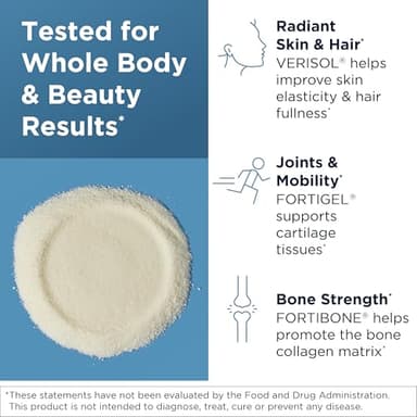 Designs for Health Whole Body Collagen Powder - Hydrolyzed Collagen Peptides Powder for Skin, Joint + Bone Health - Fortigel, Fortibone & Verisol Collagen for Women & Men, Unflavored (30 Servings) - Image 3