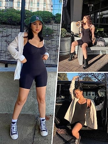 SHAPERX Women's Shapewear Bodysuit Tummy Control Body Shaper Seamless Sculpting Snatched Waist Body Suit,SZ5218-2-Black-L/XL - Image 4