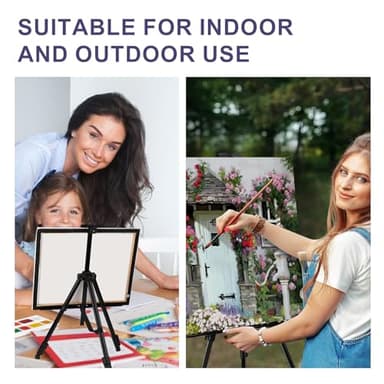 AROIC10 Pack Painting Display Easel Stand Portable Adjustable Metal Tripod Artist Canvases Height from20to66Inch Extra Sturdy forTable-Top/Floor Painting, Drawingand Displaying,Black with10StorageBag - Image 7