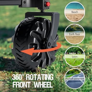 PORTAL Collapsible Folding Utility Beach Wagon Carts Heavy Duty with All Terrain Wheels for Outdoor, Camping, Garden, Shopping, Groceries, Foldable, Large Capacity, Portable, Black - Image 2