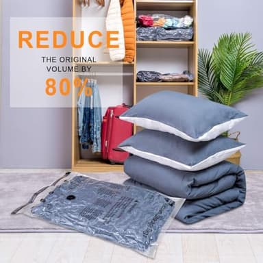 24 Pack Vacuum Storage Bags with Electric Pump, (5 Jumbo, 5 Large, 5 Medium, 5 Small, 4 Roll Up Bags) Space Saver Bag for Clothes, Mattress, Blanket, Duvets, Pillows, Comforters,Travel - Image 8