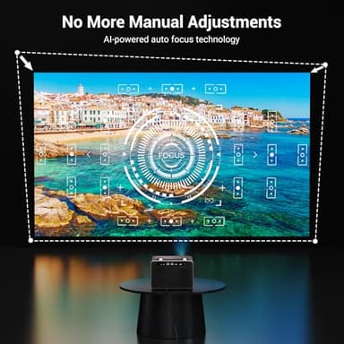 2000 ANSI Netflix Officially Licensed 4K Full HD Outdoor Projector, HAPPRUN Projector with Wifi and Bluetooth, Built-in Apps, Auto Focus, Smart Projector for Movie/Home Theater/Indoor/PS5/PC/Phone - Image 5