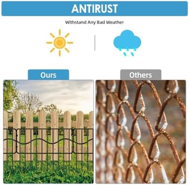 40ft(L) x 13in(H) Garden Animal Barrier Fence, 28panels No Dig Fences, Small Dog Fence Barrier, Animal Barrier Rabbit Fencing Rustproof Metal Decorative Border for Outdoor Garden - Image 6