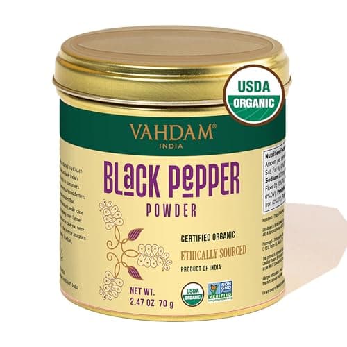 VAHDAM, Organic Black Pepper Powder (2.47oz) Gluten Free & 100% Raw Ground Black Pepper | Ground Peppercorns from India | Perfect for Cooking | Direct from Source - Image 1