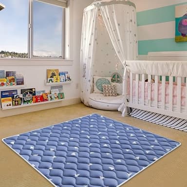 Baby Play Mat, 59x59 Inch Thicker and Larger Non-Slip Cushioning Foam Playmats for Babies,Toddlers, Infants, Play & Tummy Time, Foldable and Machine Washable Baby Mat for Floor - Image 8