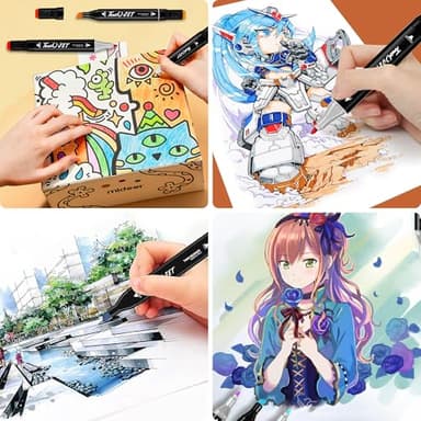 KJSHUANGTANG Alcohol Markers, 100 Colors Dual Tip Art markers, Drawing Markers, Coloring Marker for Kids Sketching Adult Coloring - Image 6