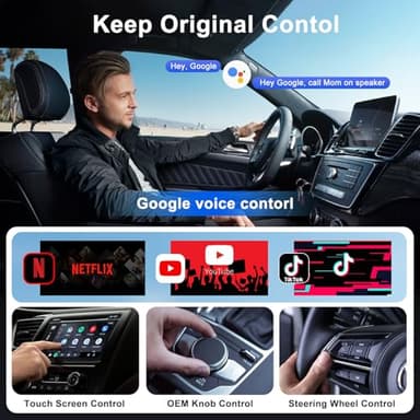 Android Auto Wireless Adapter Support Netflix YouTube Tiktok, Latest Wireless Android Auto Car Adapter for Factory Wired Android Auto to Wireless, Low Latency and Easy to Install_Black - Image 3