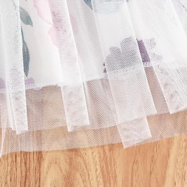 Toddler Baby Girls Tutu Tulle Dress Sleeveless Ruffle Fluffy Cute Sundress for Casual School Party (Purple Flowers, 4-5T) - Image 7