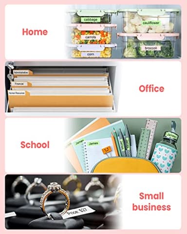 Vixic Pink Label Maker, D210S Label Maker with Tapes Waterproof, Handheld Label Makers Labeler Includes USB-C for Power, Easy-to-Read Screen, Multiple Fonts Icons Frames for Home Office Organization - Image 6