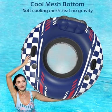 Jasonwell Inflatable River Tube Float - Heavy Duty River Float Pool Floats Lake Premium Water Tubes for Floating Recreational River Raft Lounge Floaties with 2 Cup Holders for Adult - Image 5