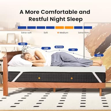 Czpalo 3 Inch Gel Memory Foam Mattress Topper King, Cooling Mattress Topper with Removable & Washable Cover, CertiPUR-US Certified - Image 4