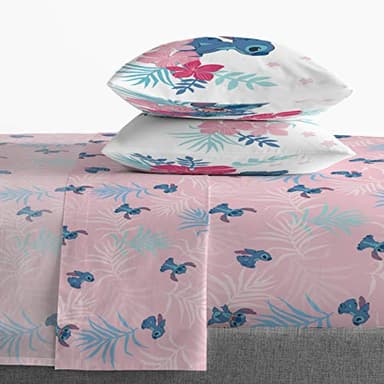 Jay Franco Disney Lilo & Stitch Paradise Dream 7 Piece Queen Bed Set - Includes Reversible Comforter & Sheet Set Bedding - Super Soft Fade Resistant Microfiber (Official Disney Product) - Image 4