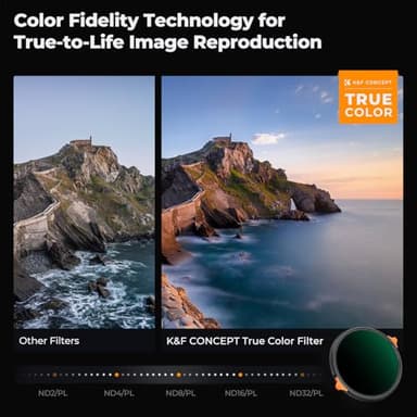 K&F CONCEPT 67mm True Color Variable Fader ND2-32 ND Filter and CPL Circular Polarizing Lens Filter in 1 for Camera Lens Neutral Density Polarizer Filter (Nano-X Series) - Image 3