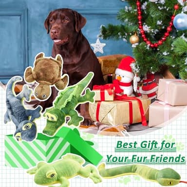 LECHONG Stuffed Animal Dog Toys, 5 Pack Tough Squeaky Dog Toys, Plush Toys Assortment, Great Value Pet Toys Bundle, Woodland Series Chew Toys for Large Medium and Small Dogs Puppy Pet Toys - Image 7