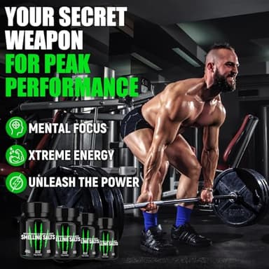 Potent Salts Wake Up for Athletes, Salts for Athletes in Hockey, Weightlifting and Powerlifting - Activate Before Smelling, Instant Energy, Enhanced Focus & Motivation-Black-30g-S1 - Image 2