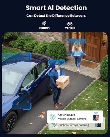 VIZIUUY AOV Security Camera, 24H Continuous Recording Security Cameras Wireless Outdoor, WiFi 6, 2K Solar-Powered Cameras for Home Security, 360° PTZ, Auto Tracking, 512G Local Storage(Not Include) - Image 9