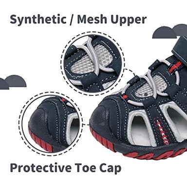 Apakowa Kid's Boy's Soft Sole Close Toe Sport Beach Sandals (Toddler/Little Kid) (Color : Gray, Size : 11 M US Little Kid) - Image 2