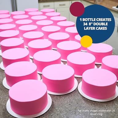 Bakery Crafts Premium Gel Food Color 6 Bottle Assortment, 4.2 Fl Oz, Edible Coloring For Use with Cake Mix, Buttercream, Whipped Icing, Fondant & Piping Gel, Highly Concentrated, Red, Pink, Yellow, Green, Blue, Black - 6 x 0.7FL - Image 7