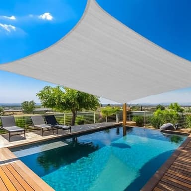 Amagenix Sun Shade Sail 6'X10' Curved Edge Outdoor Shade Canopy Light Grey Breathable 95% UV Block Shade Cloth for Patio Garden Backyard (We Make Custom Size) - Image 1