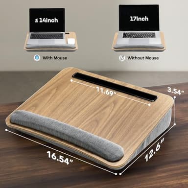 HUANUO Portable Lap Laptop Desk with Pillow Cushion, Fits up to 15.6 inch Laptop, with Anti-Slip Strip & Storage Function for Home Office Students Use as Computer Laptop Stand, Book Tablet - Image 4