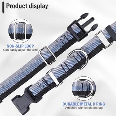 ESGPET Martingale Dog Collar and Leash Set for Walking, Playing, Training, Reflective Adjustable Puppy Collars with Leash for Small Medium Large Dogs (Black,Small) - Image 7