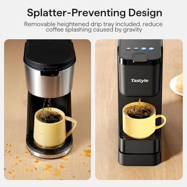 Tastyle Single Serve Coffee Maker for K Cup, Ground and Tea Leaves, Hot and Iced Coffee Machines with Bold Setting, 6 to 16 Oz Brew Sizes, Compact for Small Spaces, Black (2.0 Version) - Image 3