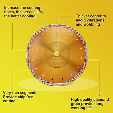 Solidure 10 Inch Wet Tile Saw Blade for Porcelain Ceramic Tile Granite Marble Cutting - Image 4