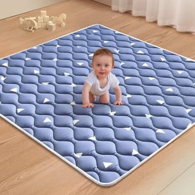 Baby Play Mat, 59x59 Inch Thicker and Larger Non-Slip Cushioning Foam Playmats for Babies,Toddlers, Infants, Play & Tummy Time, Foldable and Machine Washable Baby Mat for Floor - Image 1
