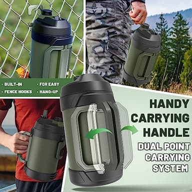 Hydraful Gallon Jug, 128oz Large Insulated Stainless Steel Sports Water Jug, Large Triple Wall Vacuum Insulation Water Bottle-Keeps Cold up to 48 Hrs-Sweat Proof,for Gym, Hiking & Camping - Image 4