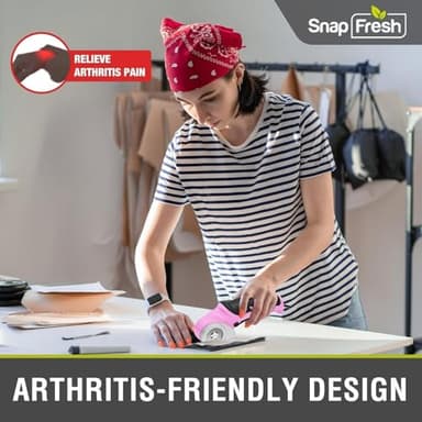 SnapFresh Cordless Electric Scissors, 4V Mini Cardboard Cutter, Carpet Cutter, Box Cutter W/a Self-sharpening Blade, Rotary Cutter for Cardboard, Plastic, Leather, and Packages (Pink) - Image 4