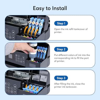 522 Ink Refill Bottles High Capacity (5 Bottles) Replacement for 522 Ink Compatible with ET-2400 ET-2720 ET-2800 ET-2803 ET-2840 ET-4700 ET-4800 ET-4810 Printer (Not Sublimation Ink) - Image 5