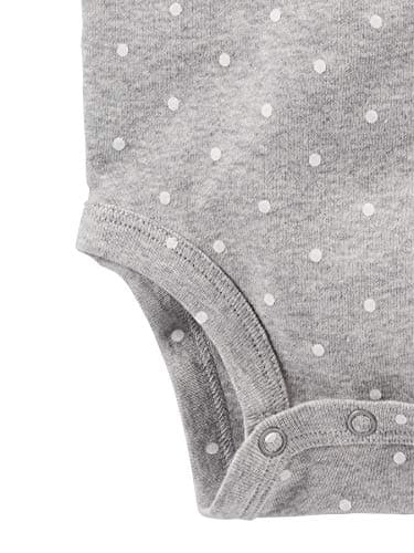 Simple Joys by Carter's Baby Girls' 6-Piece Bodysuits (Short and Long Sleeve) and Pants Set, Aqua Green Elephant/Grey Dots/Pink Stripe/White Forest Animals, 18 Months - Image 3