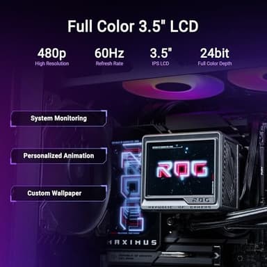 ASUS ROG RYUJIN III 360 ARGB EXTREME all-in-one AIO CPU liquid cooler, AMD Ryzen 9000 & Intel® Core™ Ultra Ready, Asetek Gen8 V2 pump; high airflow static pressure magnetic fans; customizable 3.5" LCD - Image 5