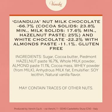 Venchi - Cremino 1878 Chocolate Bar with Almond Gianduja and Hazelnuts, 3.88oz - Gluten Free - Image 2