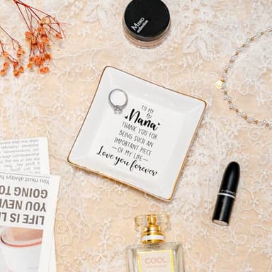 PUDDING CABIN Nana Gifts - Jewelry Dish Trinket Tray Birthday Gifts for Nana from Grandkids, Thanksgiving Mothers Day Gifts for Nana Grandmother - Image 4