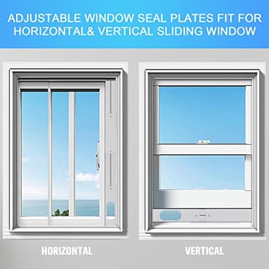 Kerykwan Portable Air Conditioner Window Vent Kit with 5.9” Exhaust Hose Adjustable Portable AC Window Kit for Ducting Universal Portable AC Seal Panel for Horizontal&Vertical Window - Image 5