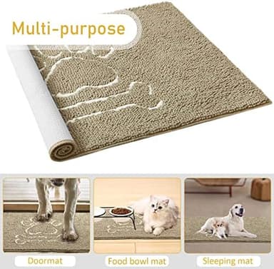 AROGAN Indoor Door Mat Entryway Rug Traps Mud and Water, Chenille Doormat for Muddy Shoes and Dog Paws, Machine Washable Doormat, Front Door Mat, Busy Area Dog Rugs for Floors, Entrance, 30x48 Beige - Image 6