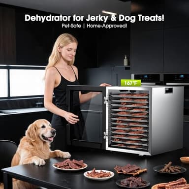 Food Dehydrator, 12 Stainless Steel Trays in 850W Dehydrator Machine, 48 Hour Digital Timer and 165°F Temperature Adjustable, Food Dryer for Jerky, Dog Treats, Meat, Fruit, Herbs - Image 9