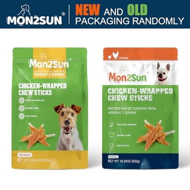MON2SUN Dog Rawhide Twist 4-4.5 Inch Chicken Wrapped Rawhide Sticks for Puppy and Small Dogs, Promotes Dental Health Treats (18.34 Ounce -Pack of 1) - Image 7
