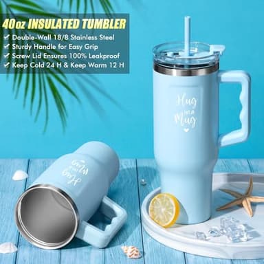 Birthday Gifts for Women Self Care Gifts Get Well Soon Gifts, Ocean Relaxing Spa Gifts Basket Care Package w/ Flannel Blanket 40 OZ Tumbler, Christmas Gifts for Mom Wife Grandma Friends Sisters Her - Image 4